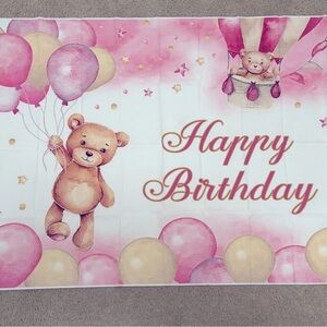 Happy Birthday banner backdrop 🩷